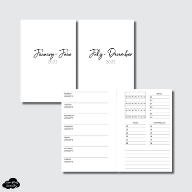 Pocket Rings Size | JAN - DEC 2023 | Week on 1 Page With Trackers + Lists  Printable Insert