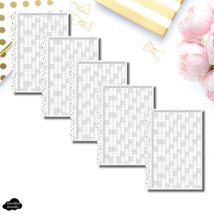 A5 Rings Size | 2022 - 2026 Star Border Single Page Year at a Glance Printable Insert