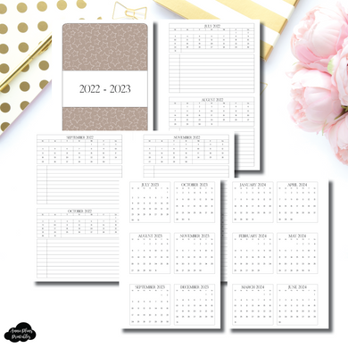 Mini HP Size | 2022 - 2023 Academic 2 Month on a Page with Important Dates PRINTABLE INSERT