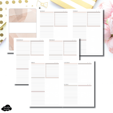 A5 Rings Size | Undated Neutral Abstract Daily Printable Insert
