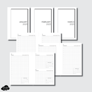 Pocket Rings Size | JAN - MAR 2023 EASY GRID DAILY Printable Insert