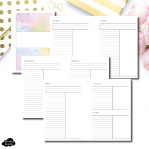 A6 Rings Size | Undated Simple Daily Layout Printable Insert