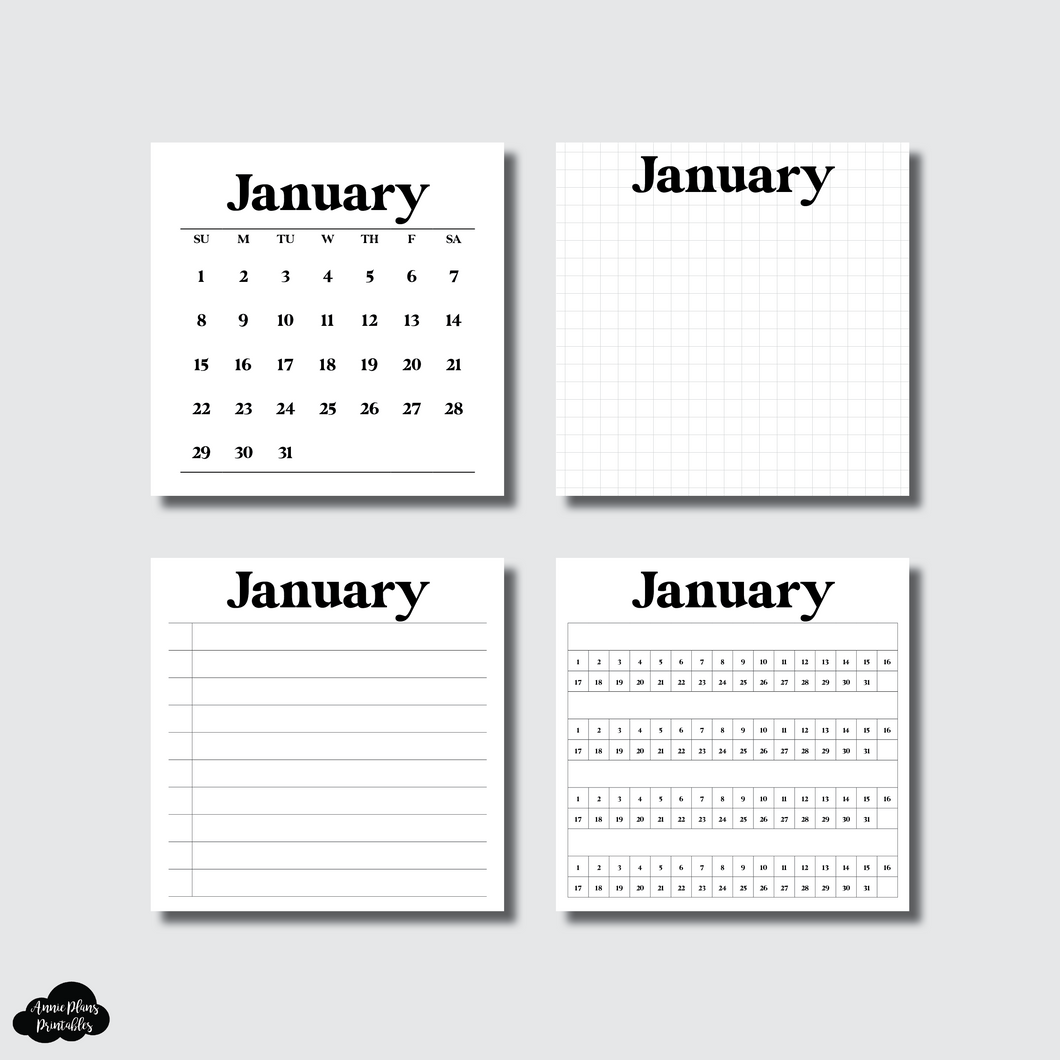 Sticky Note Template | 2023 BOLD Monthly + GRID, LIST & TRACKER Printable