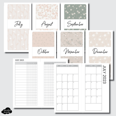 Personal Rings Size | JUL - DEC 2023 Monthly Calendar + Tracker Printable Insert