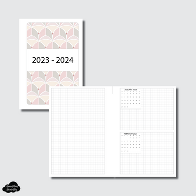 A5 Rings Size | 2023-2024 Simple Grid Forward Planning Printable Insert