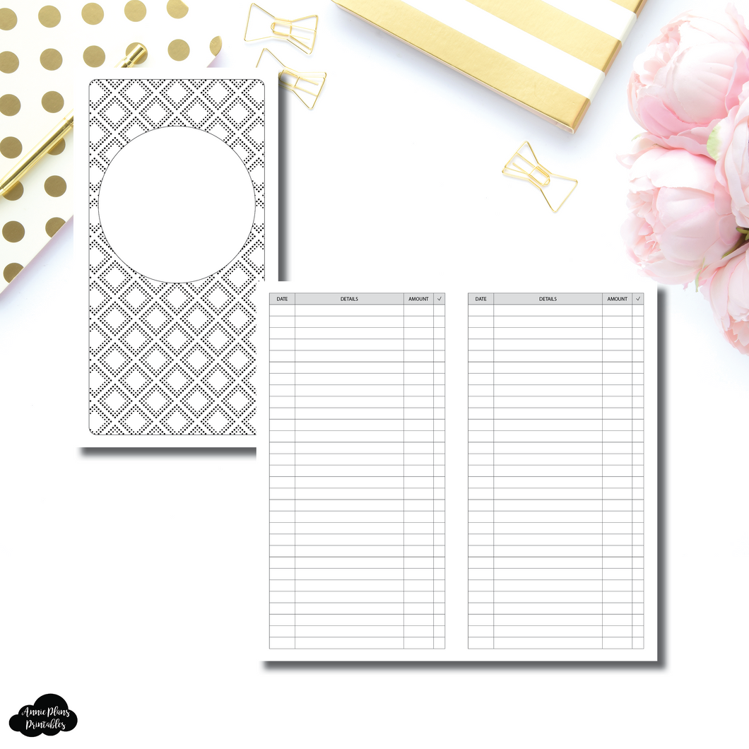 Standard TN Size | Simple Bill Tracker Printable Insert