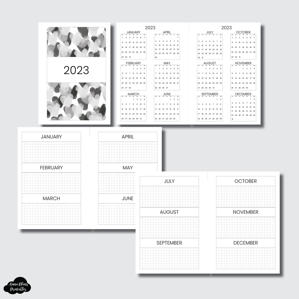 Pocket Rings Size | 2023 Year at a Glance on 2 Pages Printable Insert ...