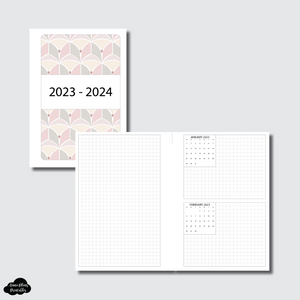 Personal Wide Rings Size | 2023-2024 Simple Grid Forward Planning Printable Insert