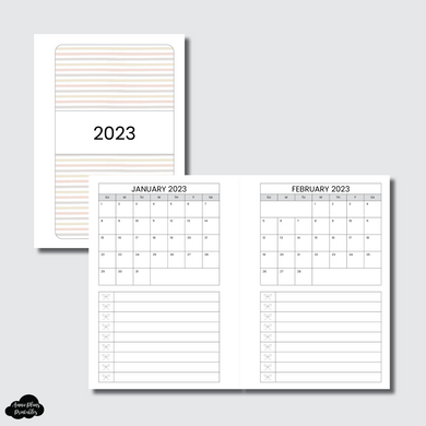 Pocket Plus Rings Size | 2023 Single Page Monthly + Lists Printable Insert