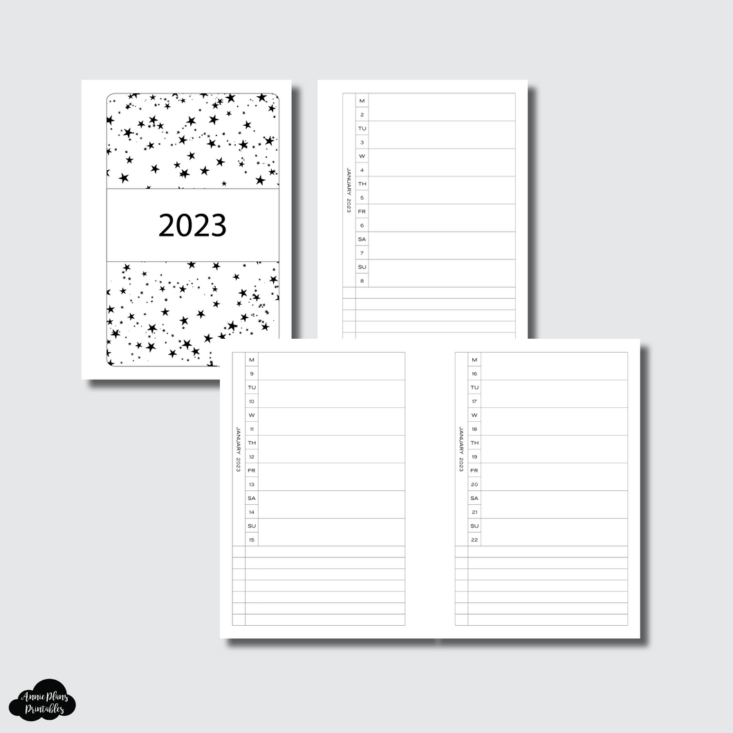 A6 Rings Size | 2023 Week On 1 Page + List Printable Insert