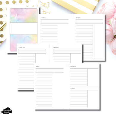 Personal Wide Rings Size | Undated Simple Daily Layout Printable Insert