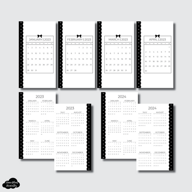 A5 Rings Size | 2023 Monthly Calendar Dashboard Printable Inserts