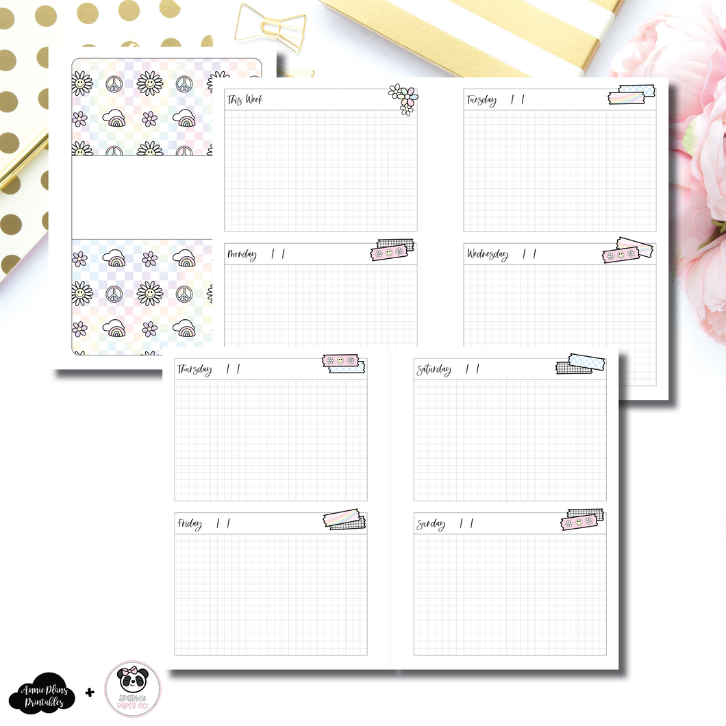 Personal Wide Rings Size | SparklyPaperCo Collaboration GRID Week on 4 Page Layout Printable Insert
