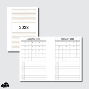 Pocket Rings Size | 2023 Single Page Monthly + Lists Printable Insert