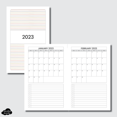 Half Letter Rings Size | 2023 Single Page Monthly + Lists Printable Insert