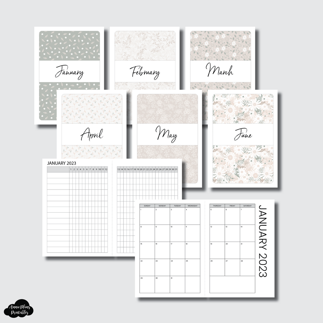 A6 TN Size | JAN - JUN 2023 Monthly Calendar + Tracker Printable Inser – AnniePlansPrintables, LLC a6-tn-size-jan-jun-2023-monthly-calendar-tracker-printable-inser-annieplansprintables-llc
