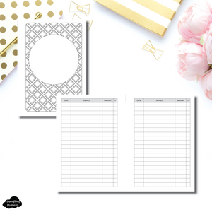 A6 Rings Size | Simple Bill Tracker Printable Insert