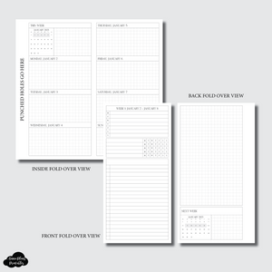 Personal Rings Size | JAN - MAR 2023 HORIZONTAL Week on 2 Page Fold Over Printable Insert