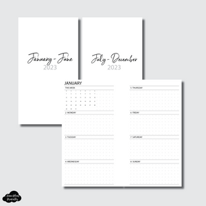 Personal Rings Size | 2023 Week on 2 Pages Horizontal Printable Insert
