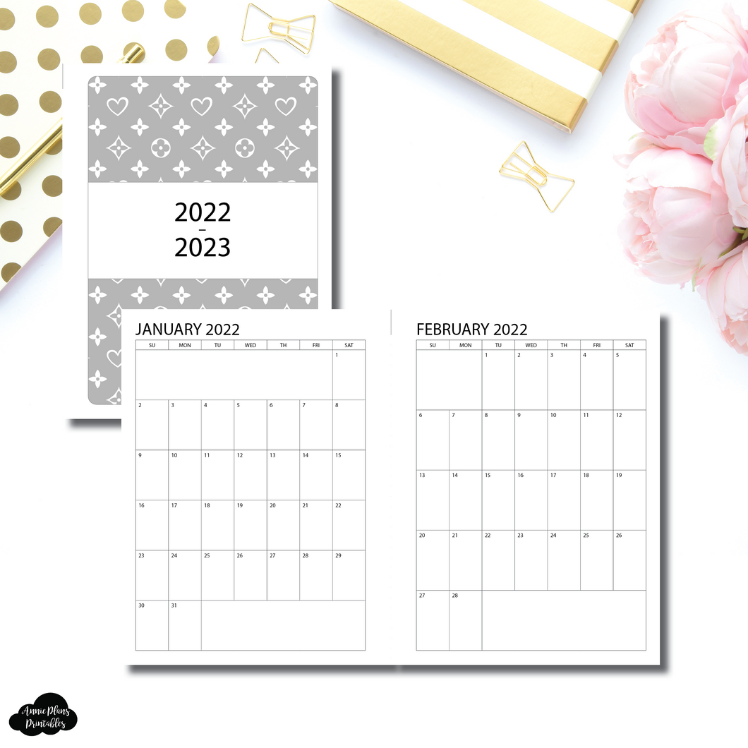 B6 Rings Size | 2022 - 2023 SINGLE PAGE Monthly Printable Insert