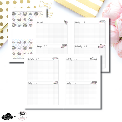 A5 Rings Size | SparklyPaperCo Collaboration GRID Week on 4 Page Layout Printable Insert