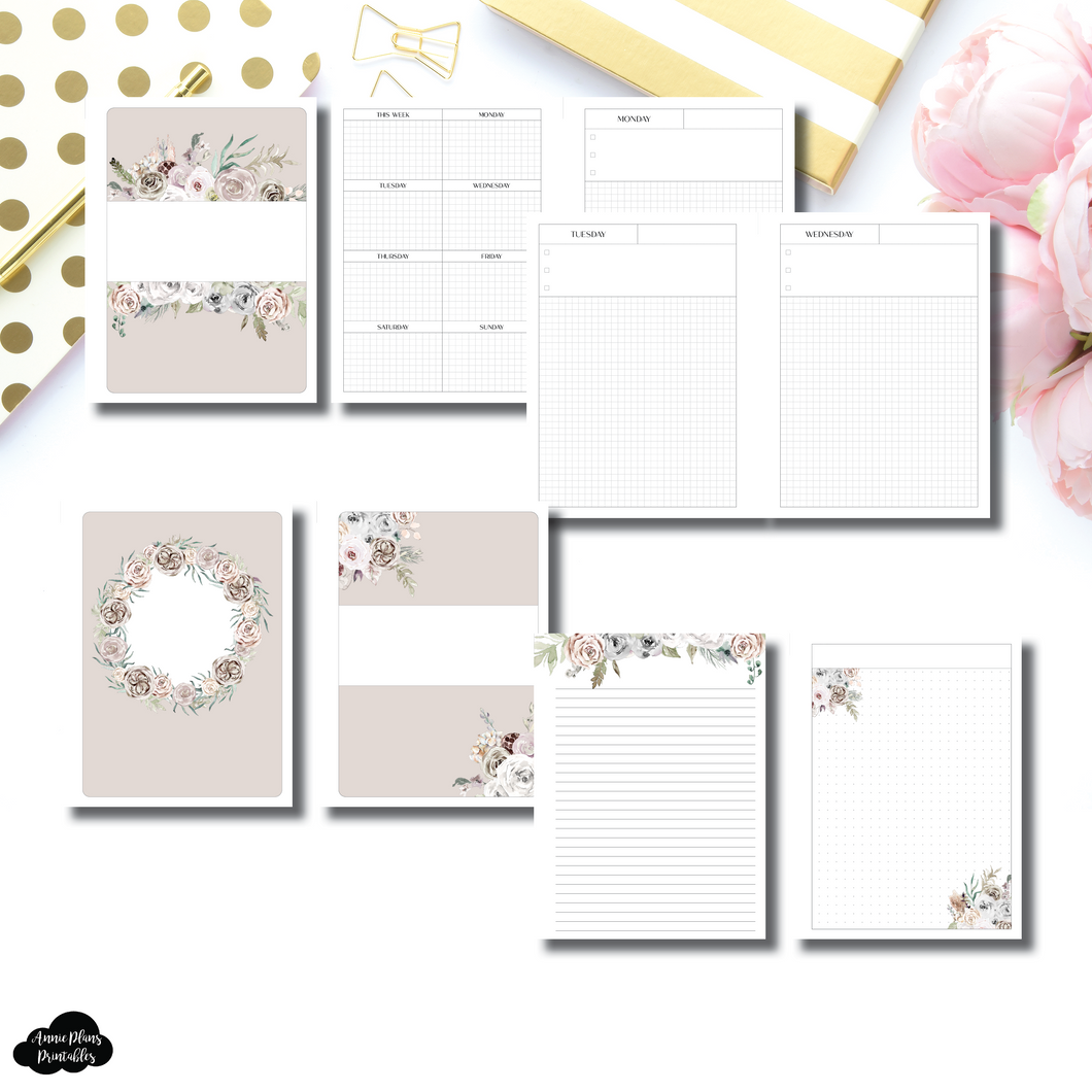 B6 Rings Size | Undated Priority Daily + Notes Printable Insert