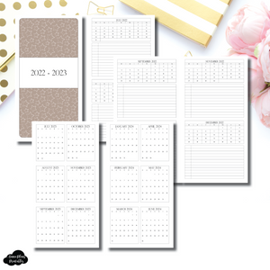 Standard TN Size | 2022 - 2023 Academic 2 Month on a Page with Important Dates PRINTABLE INSERT