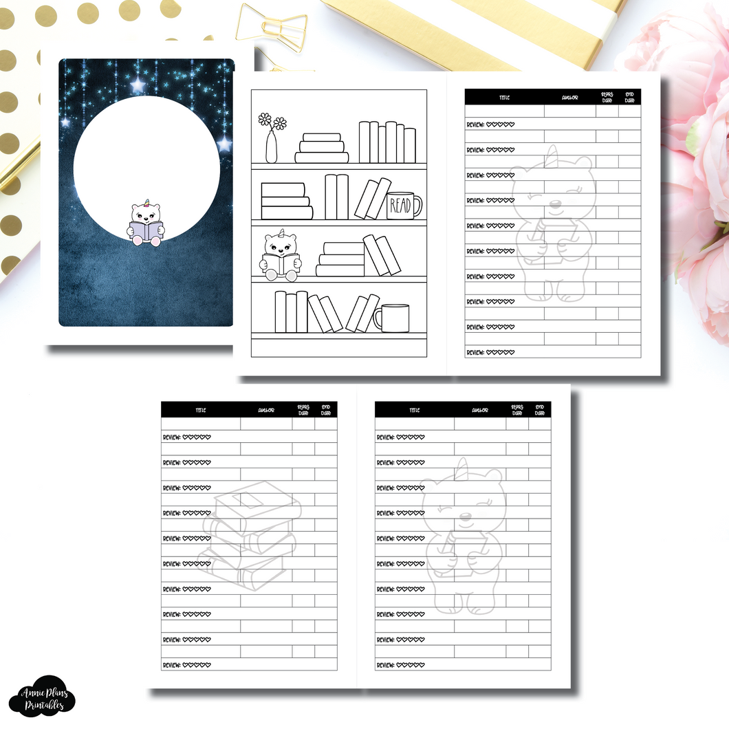 A5 Rings Size | SpotDrop Collaboration Reading Book Log Printable Insert ©