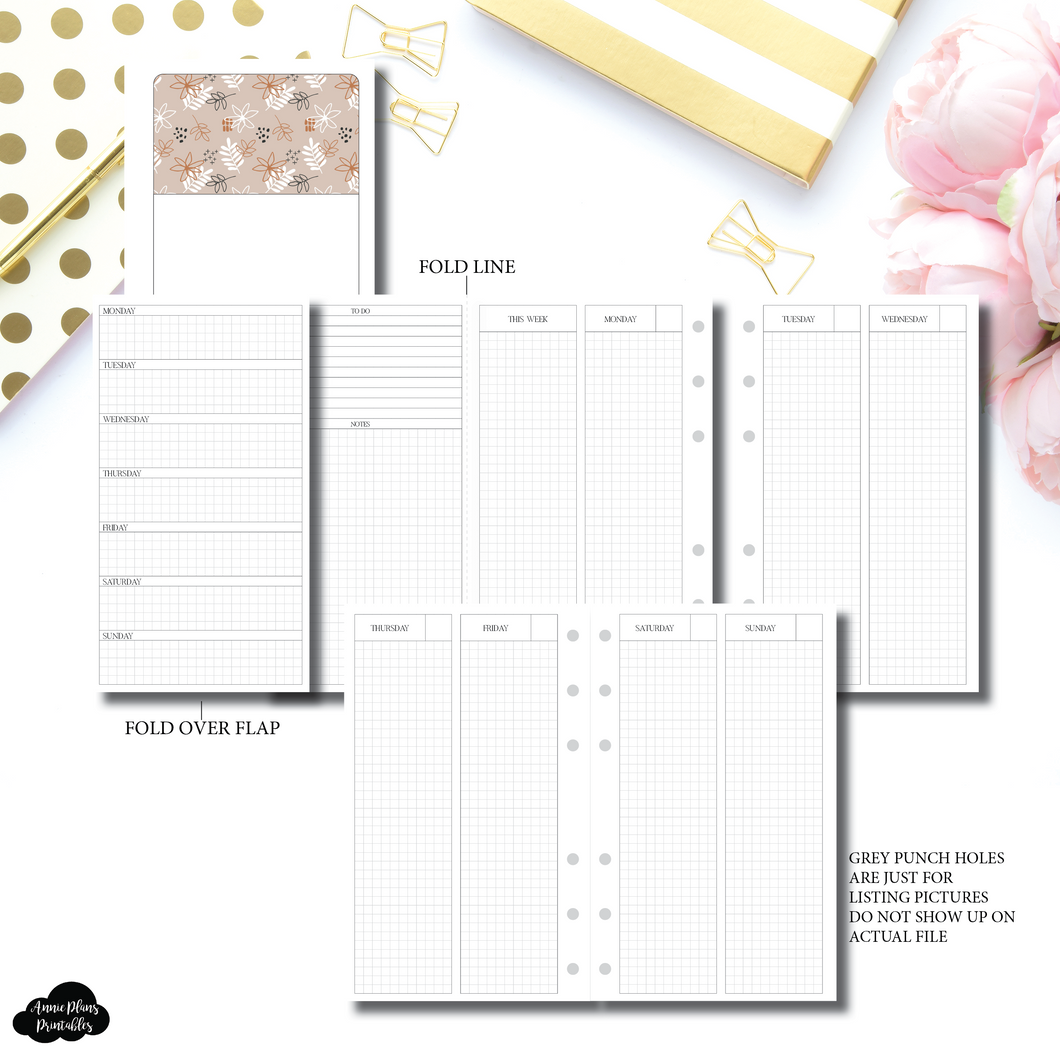 FC Rings Size | FOLD OVER Vertical Layout Printable Insert