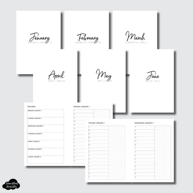 A6 Rings Size | JAN - JUN 2023 Bundle: Weekly/Daily TIMED Printable Insert