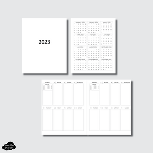 A5 Wide Rings Size | 2023 Vertical Week on One Page Printable Insert
