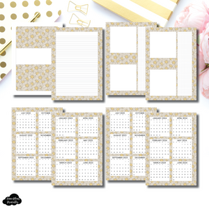 A5 Rings Size | Daisy 3 in 1: 2022 - 2024 Academic Yearly Overviews + Sticky Note Dashboard + Lined Printable Insert