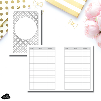 Pocket Plus Rings Size | Simple Bill Tracker Printable Insert