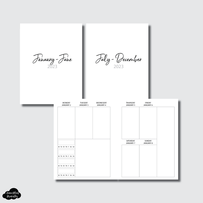 B6 Rings Size | 2023 Vertical Week on 2 Pages With Trackers Printable ...