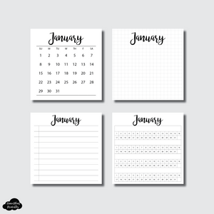 Sticky Note Template | 2023 CLASSIC Monthly + GRID, LIST & TRACKER Printable