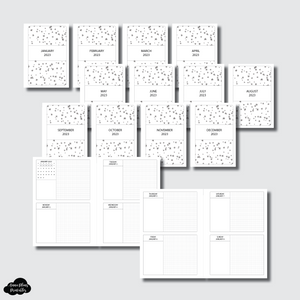 Personal Wide Rings Size | JAN - DEC 2023 GRID Week on 4 Pages Printable Insert