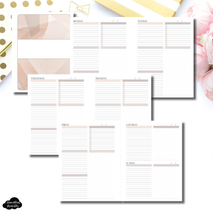 B6 Rings Size | Undated Neutral Abstract Daily Printable Insert