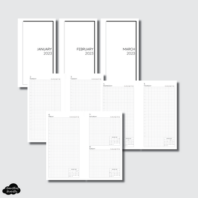 Personal Rings Size | JAN - MAR 2023 EASY GRID DAILY Printable Insert