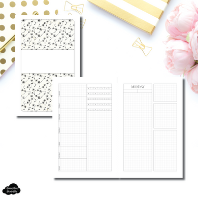 Half Letter Rings Size | Undated Daily Grid Printable Insert