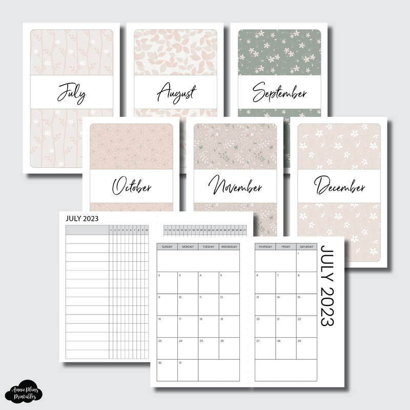 Pocket TN Size | JUL - DEC 2023 Monthly Calendar + Tracker Printable I – AnniePlansPrintables, LLC pocket-tn-size-jul-dec-2023-monthly-calendar-tracker-printable-i-annieplansprintables-llc