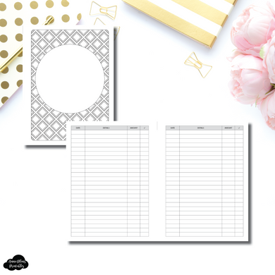 B6 Rings Size | Simple Bill Tracker Printable Insert