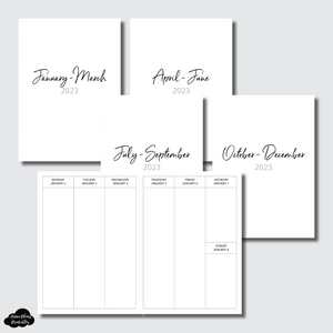 B6 TN Size | 2023 Vertical Week on 2 Pages Printable Insert