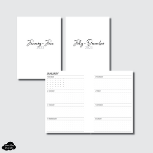 A6 Rings Size | 2023 Week on 2 Pages Horizontal Printable Insert