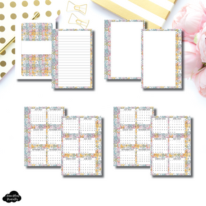 Pocket Rings Size | Floral Rainbow Plaid 3 in 1: 2022 - 2024 Academic Yearly Overviews + Sticky Note Dashboard + Lined Printable Insert