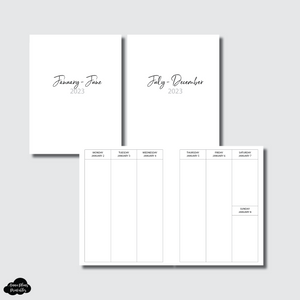 B6 Rings Size | 2023 Vertical Week on 2 Pages Printable Insert