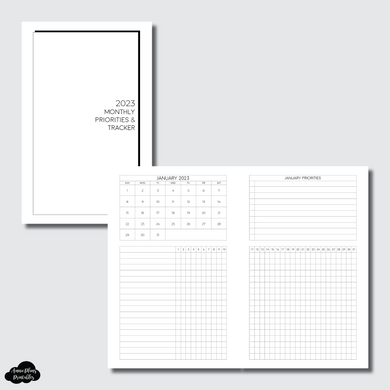 Half Letter Rings Size | 2023 Monthly Priorities & Tracker Printable Insert