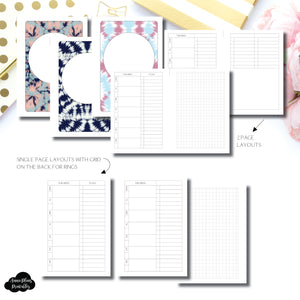 A6 Rings Size | Undated Weekly + Lists Printable Insert