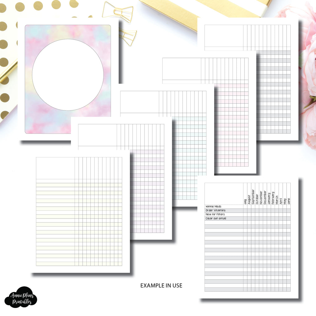 A5 Wide Rings Size Multi Use Tracker Check List Printable Insert