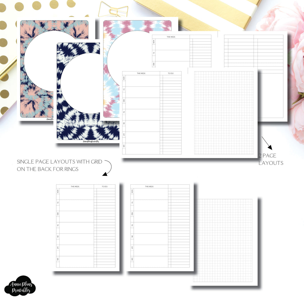 A5 Rings Size | Undated Weekly + Lists Printable Insert