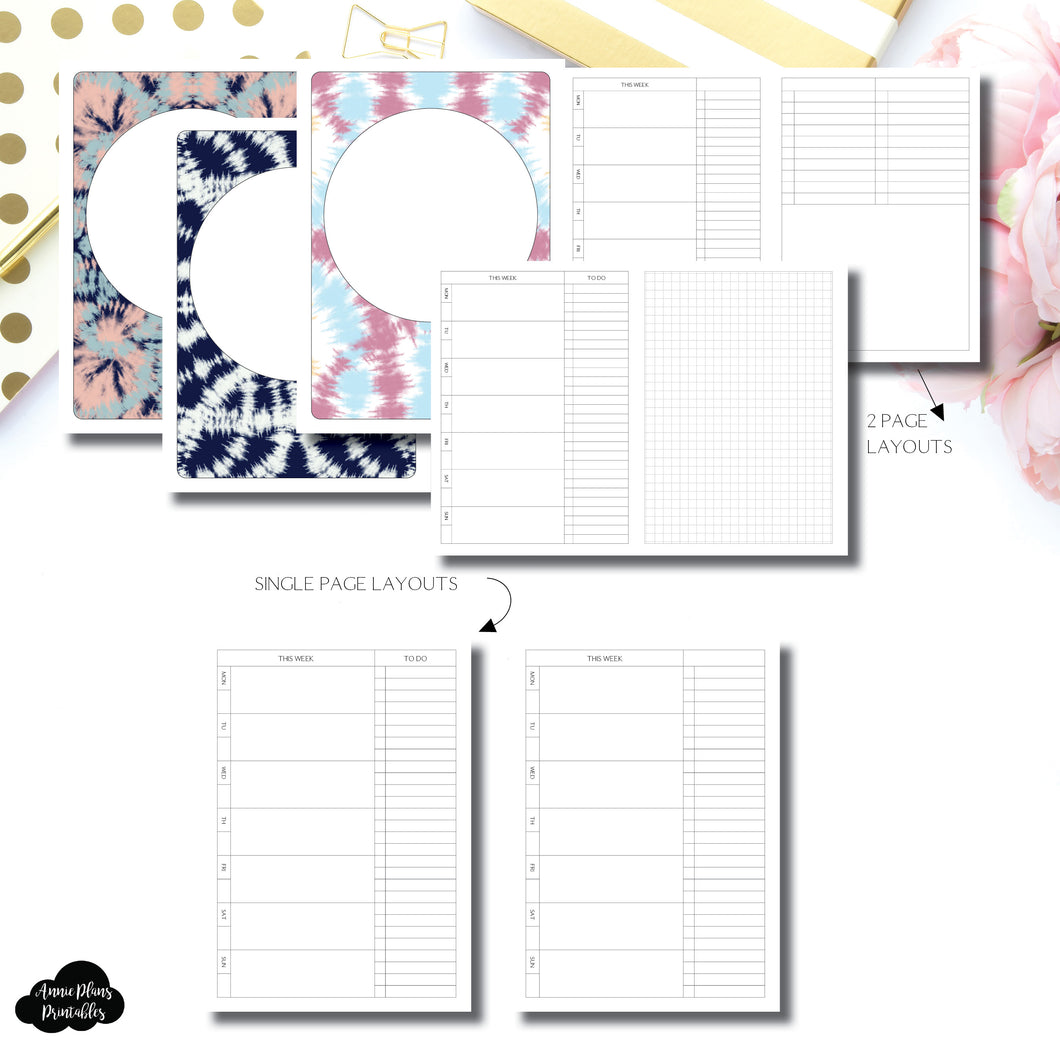 B6 TN Size | Undated Weekly + Lists Printable Insert
